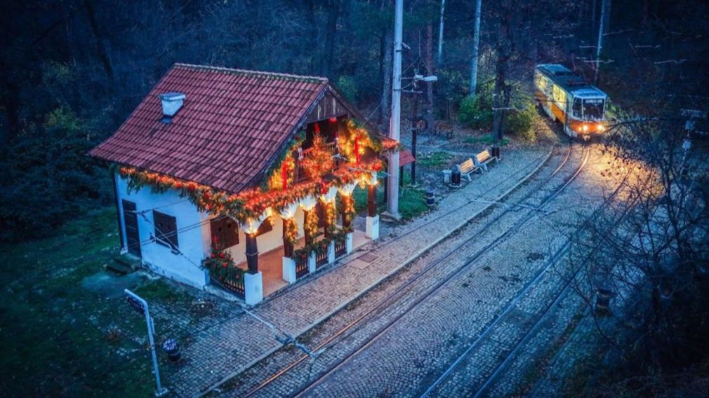 Рождественский дух озарил трамвайную остановку &laquo;Вишневая&raquo; в Борисовом саду