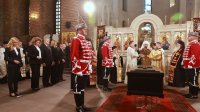 Останки царя Самуила были помещены в мраморный саркофаг в Софии